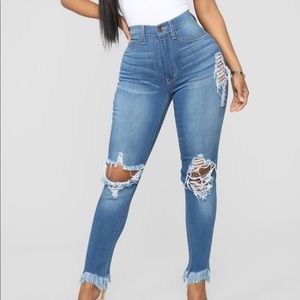 COPY - FashionNova High Waisted Distressed Ankle …